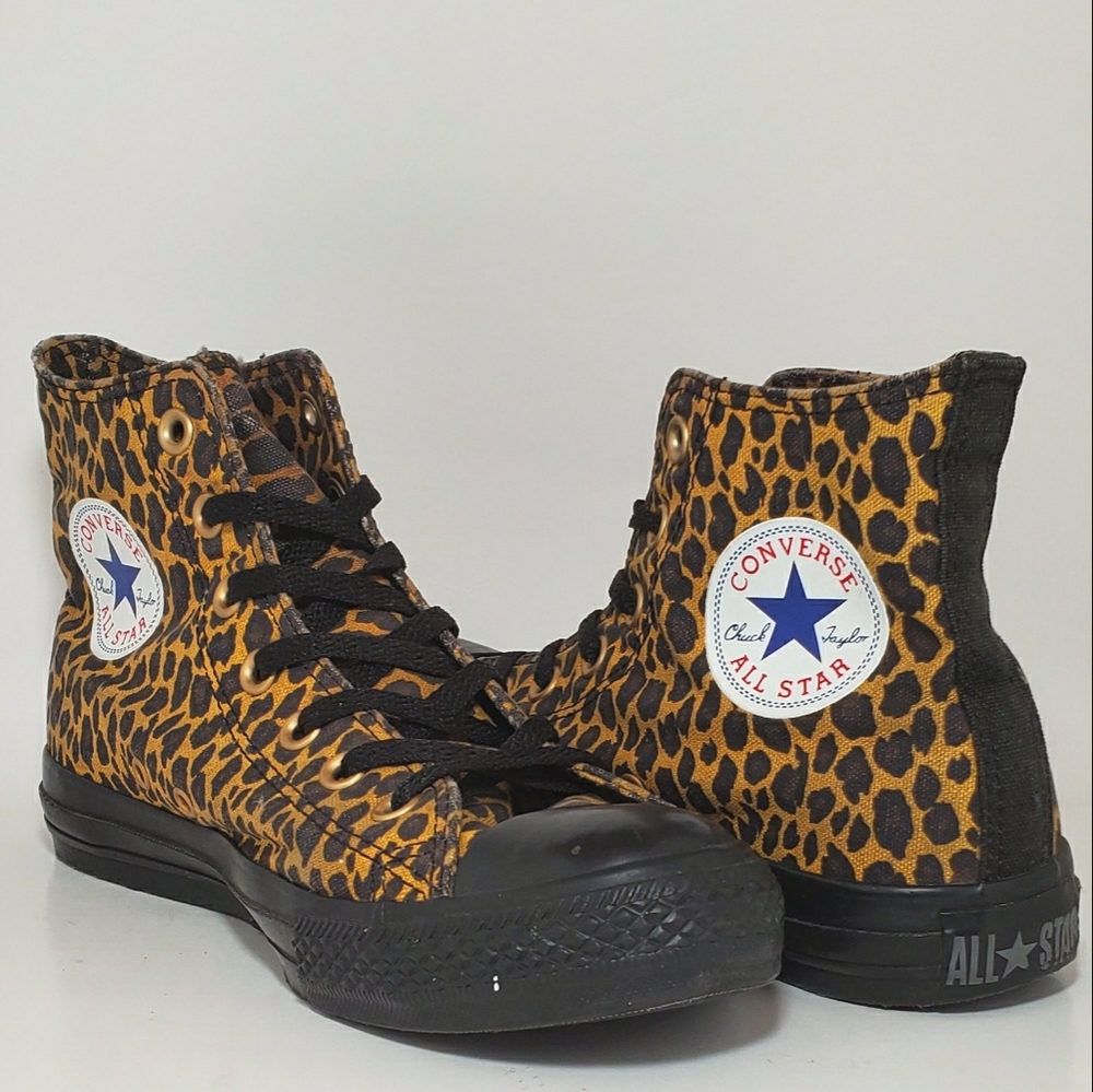 Leopard Black Toe High Tops